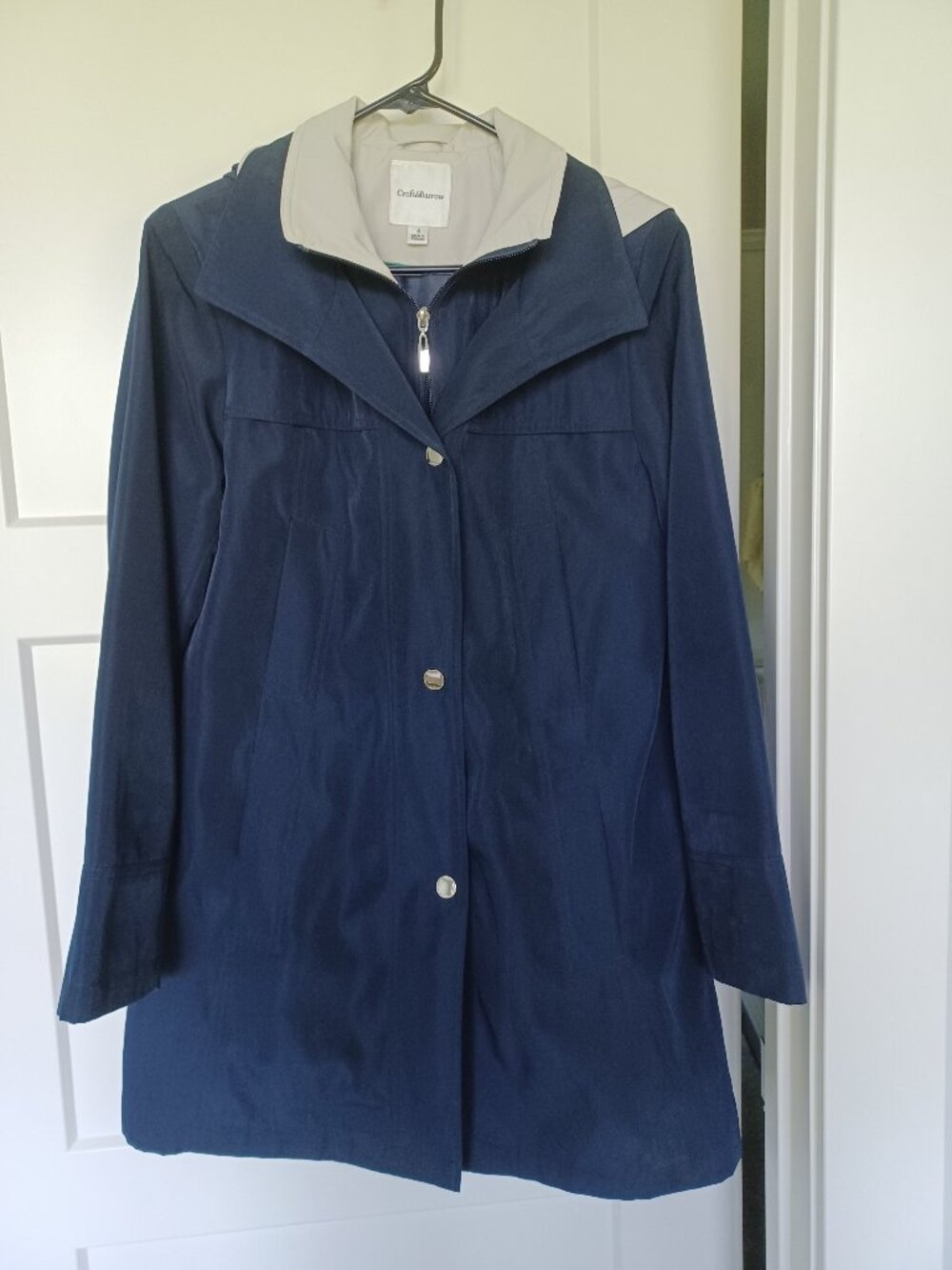 NEW! Croft & Barrow Women's Lightweight Zip-Front Anorak Rain Jacket SMALL NAVY